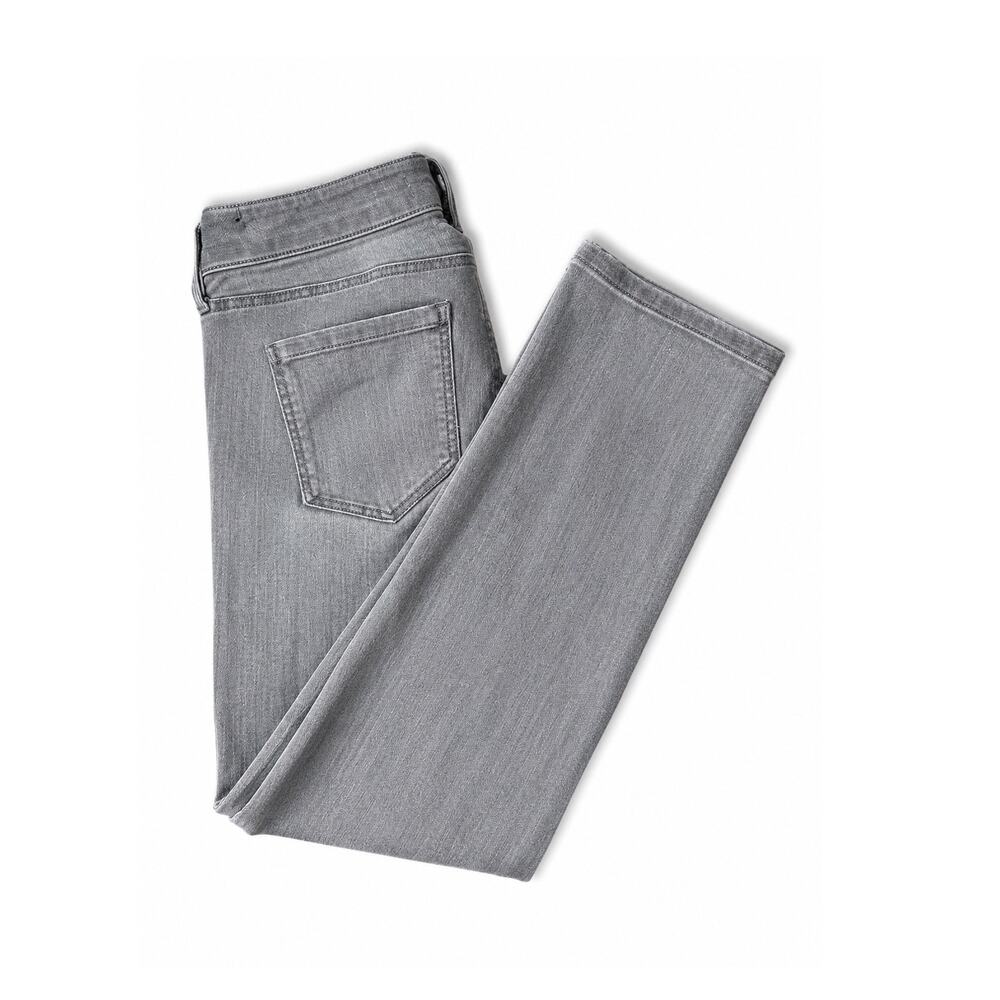 Liverpool Women’s Gray Straight Leg Jeans Mid Rise Stretch Denim Classic Sz 28